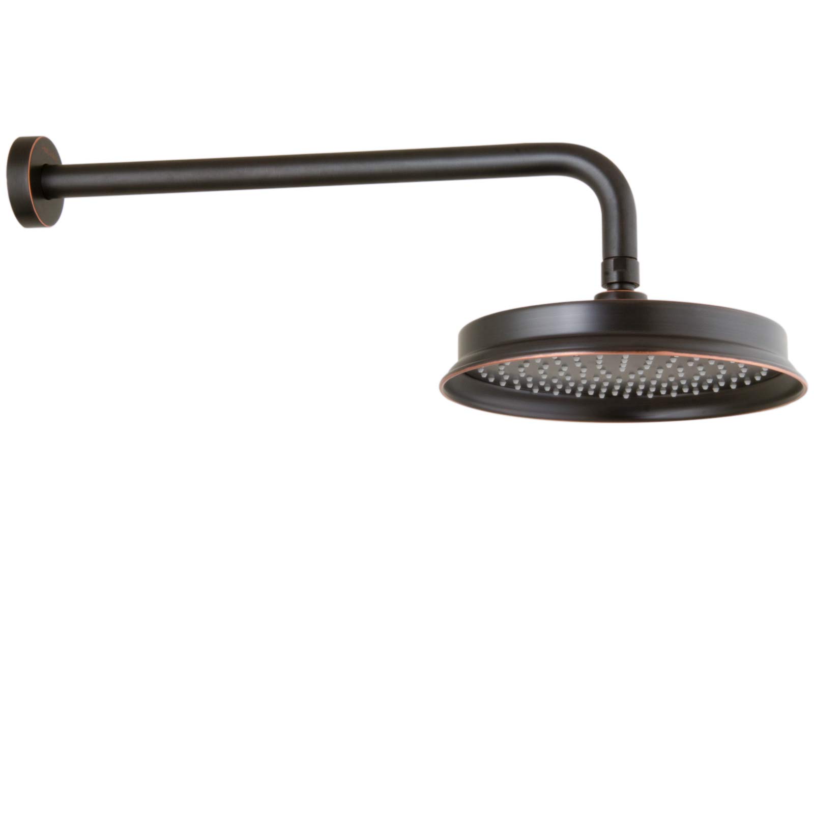 Cabezal de Ducha Nostalgia Retro Negro con Brazo de Pared Antiguo, Latón Macizo, Ø 22,5 cm, 140 Boquillas, Conexión 1/2"