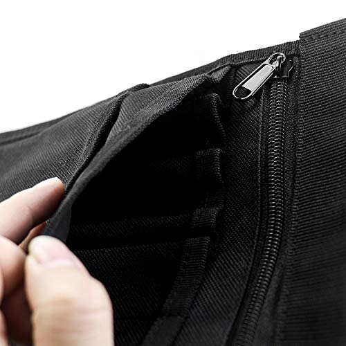 QWORK® Nurse Pouch Waist Bag, Multi Compartment Nursing Bag Pocket Belt Organizer for Medical Supplies Scissors Bandage 10" x 7", Black - Image 2
