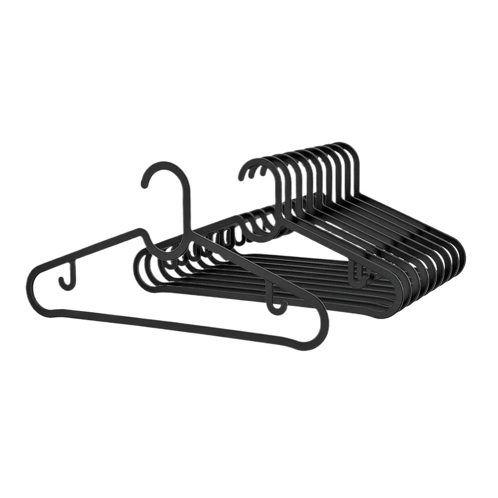 KFGISD, 10 Pcs Plastic Hangers Clothes Drying Hanger With Hooks Space Saving Anti-Slip Laundry Racks ，Hangers(Black,20pcs)