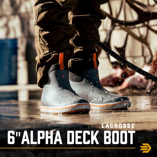 Image of LaCrosse Alpha Deck Boot 6-Inch - Waterproof Shoes for Men - Slip-Resistant Outsole & Deck Boots for Men - Quick-Dry Air-Circ Lining & Fishing Shoes