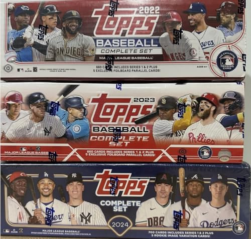 2022 2023 2024 Topps Baseball Complete Sealed Factory Set 3 Lot Bundle