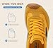 LUCKY STEP Women's Retro Tennis Fashion Sneakers Classic Casual Thin Sole Cute Comfortable Genuine Leather Trainer Ligheweight Trendy Walking Shoes(Yellow/Black,9)
