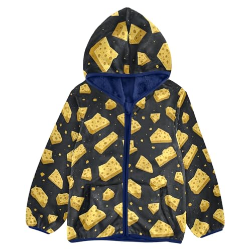 KEIGE Cheese Boys Fleece Coat,Children's Zip-Up Hoodie Jacket,Baby Warm Fashion Outerwear 9-10T,A111354