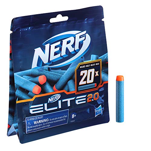 Nerf, Kit de 20 Dardos de espuma Elite 2.0 - Compatível com todos os lançadores Nerf Elite, presente para crianças a partir de 8 anos