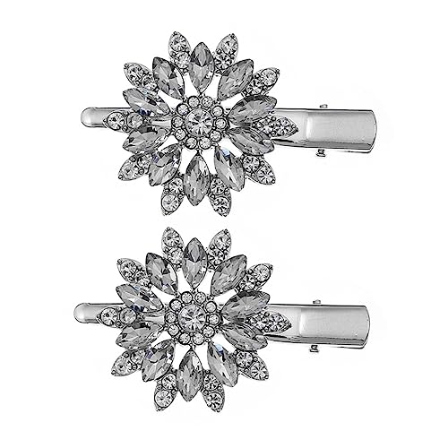 Barrette à fleurs et strass pour un mariage ou une coiffure de soirée élégante