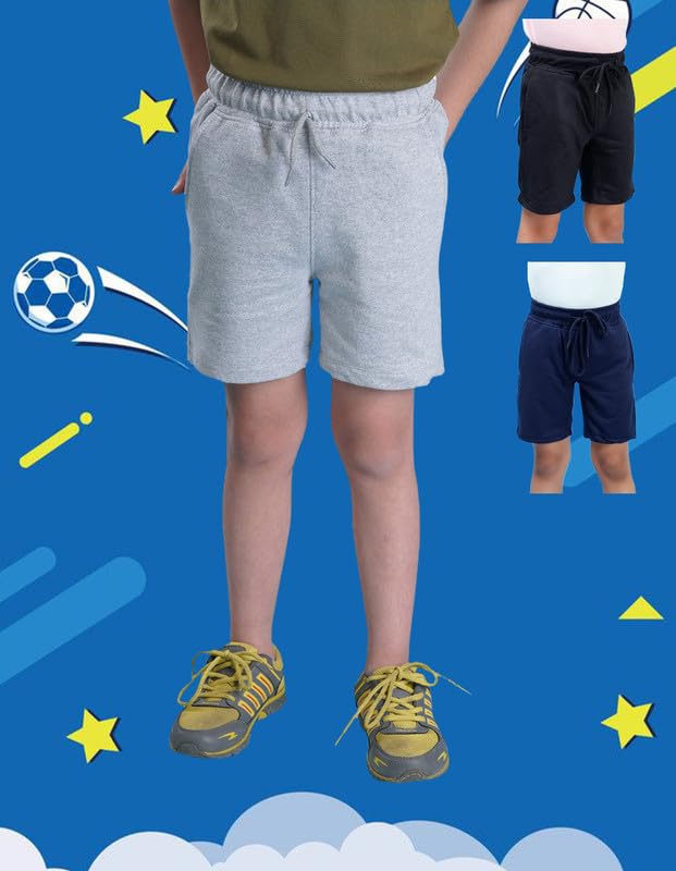Image of Nusyl Solid & Printed Cotton Blend Shorts for Boys | Comfortable Casual Shorts | Soft Breathable Fabric with Elastic Waistband | Relaxed Fit | 2-16 Years | Multiple Colors