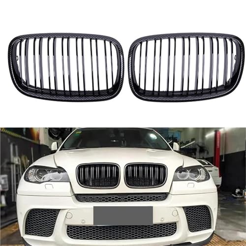 Calandre avant double latte avec cadre carbone pour BMW X5 X6