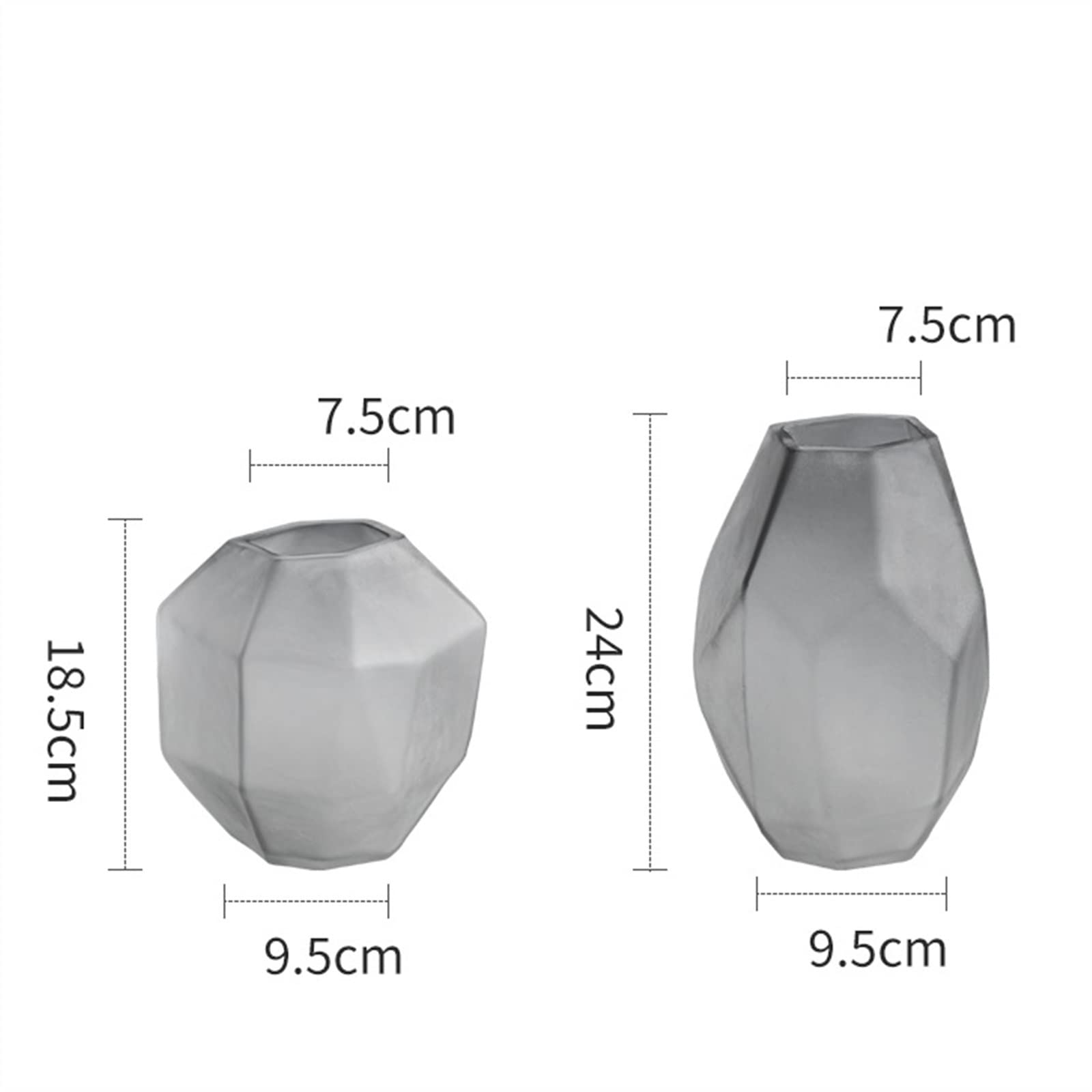 Blumenvase Nordische kreative geometrische Retro-Milchglas-Vasendekoration, Wohnzimmer-Blumenarrangement, Tischplatte, hydroponische Blume, Ins-Stil Blumenvasen für Tafelaufsätze(Groß)