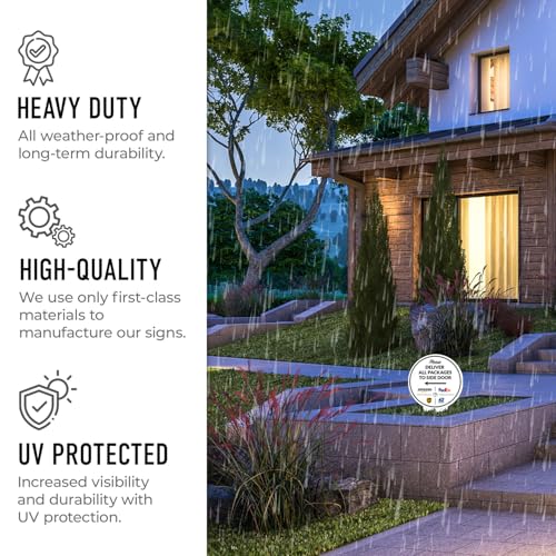 Image of Package Delivery Sign, Delivery Instructions Deliver All Package to Side Door Left Arrow Sign, 7x13 Inches Round Shape, Aluminum Composite Made in USA by Sigo Signs