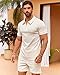 Beotyshow Mens Polo Shirt and Shorts Sets Outfits 2 Piece Fashion Summer Tracksuits Casual Short Sleeve Set