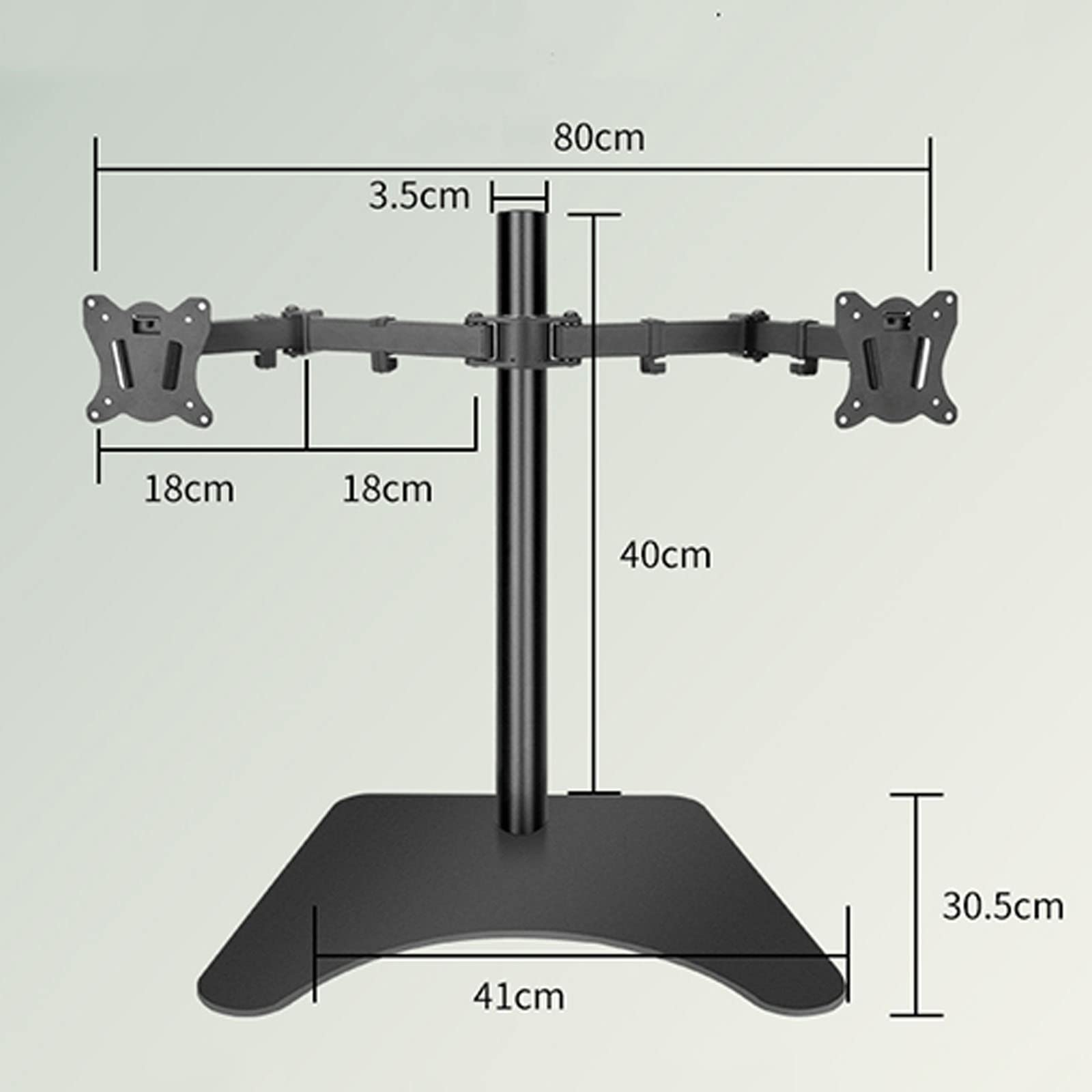 Supporto da Scrivania per Doppio Monitor da 20 A 27 Pollici, Supporto per Monitor Robusto E Completamente Regolabile per 2 Monitor, Max 100X100 Mm