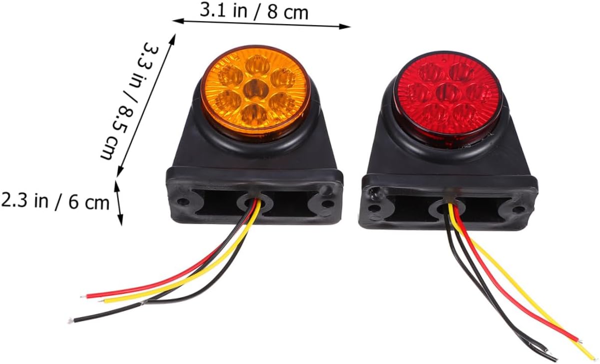 VOSAREA 2pcs Double-Sided Trailer and Signal Lights for Cars Material Easy Installation for Towing