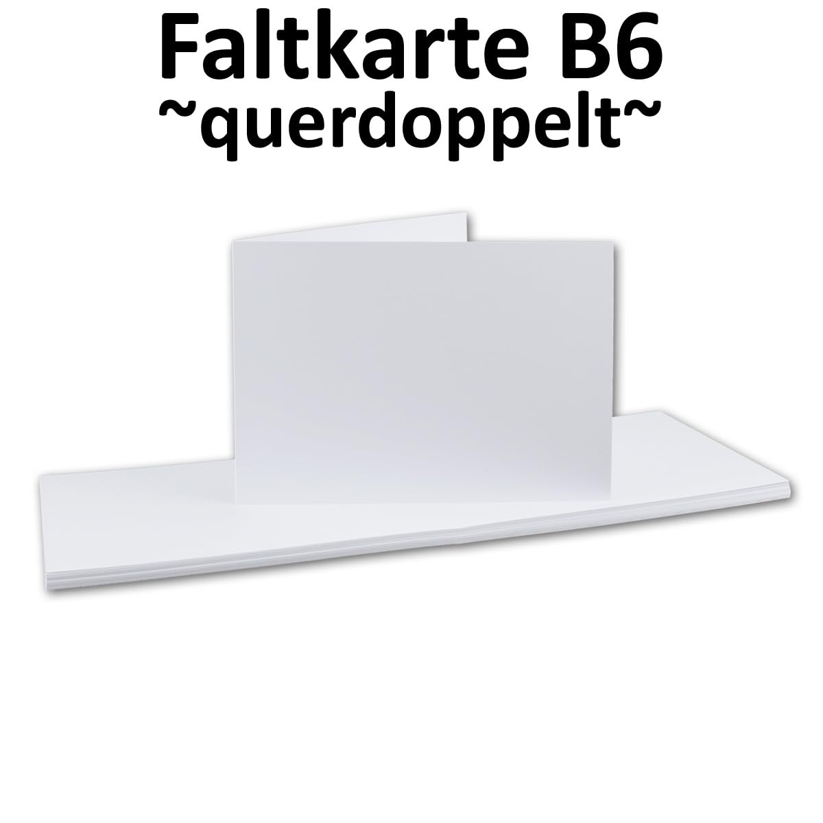 100x DIN B6 Faltkarten-Set - querdoppelt-langdoppelt - inklusive Umschlag in DIN B6 - Hochweiß/Kristallweiß - 115 x 170 mm - Einladungskarten - Blanko - Doppelkarten - FarbenFroh by Gustav Neuser
