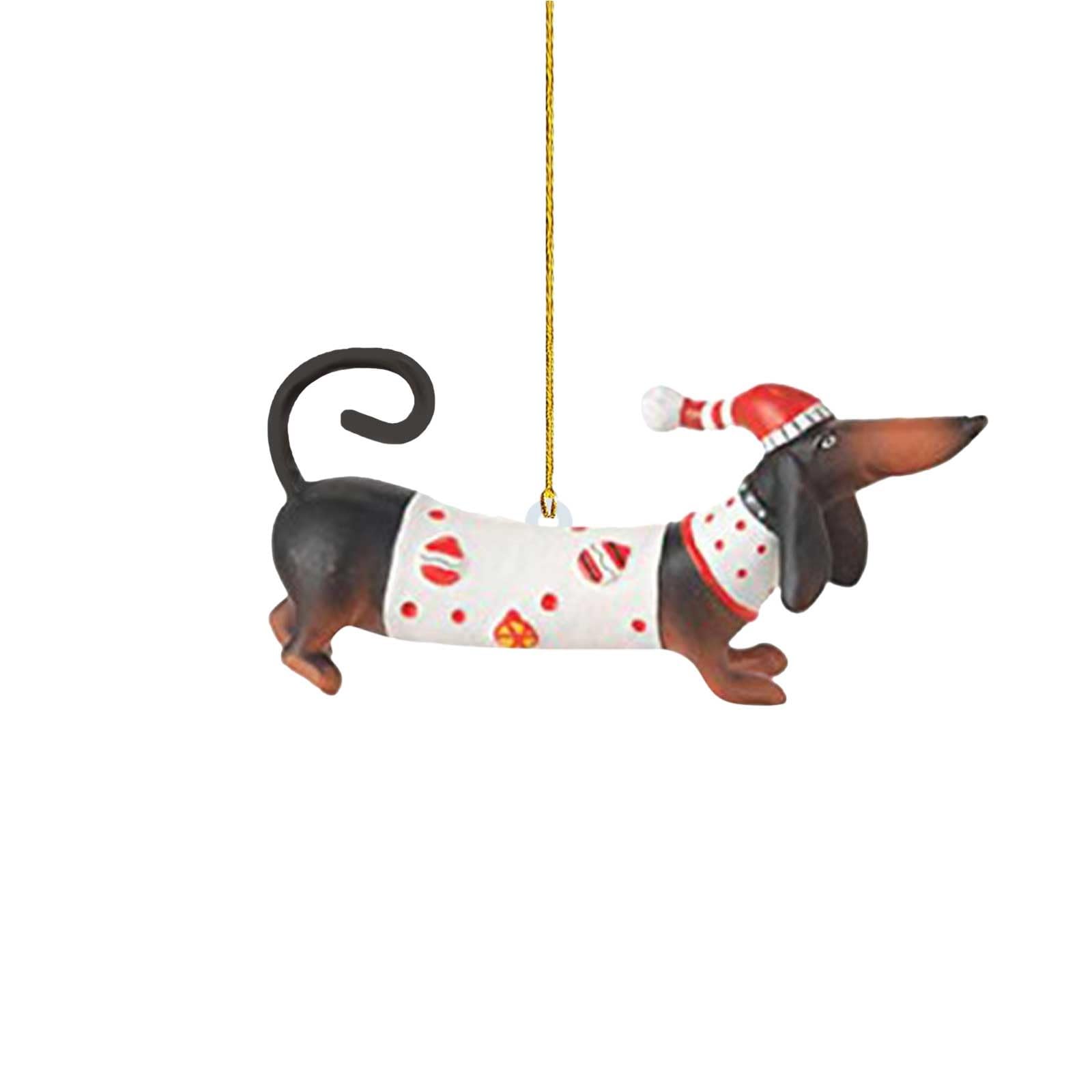 Adornos de Navidad personalizados para perros y cachorros, decoración de árbol de Navidad, decoración de árbol de Navidad, colgante de árbol de Navidad, divertido regalo de perro salchicha, adornos