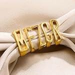 REELMAR Gold Bold Adjustable Initial Ring for Women Chunky Name Letter Open Ring Alphabet Signet Stacking Rings Statement Jewelry - Image 5