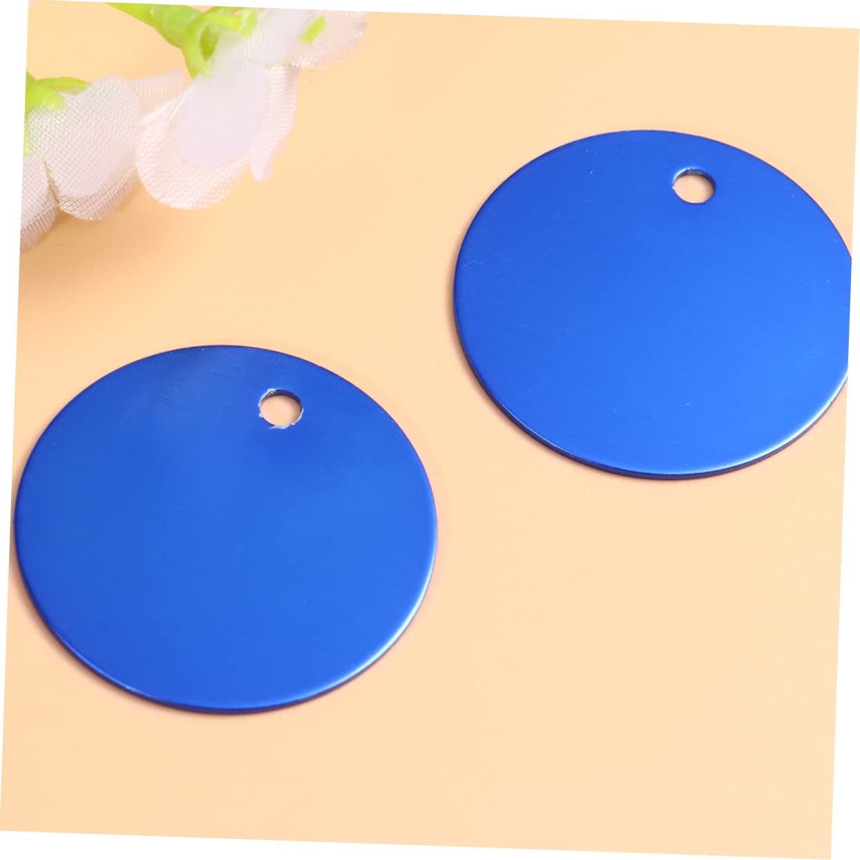 SHINEOFI Tag Vuoto Tag Identificativo Dell'Animale Domestico Per Cani Tag Identificativo Rotondo Dell'Animale Domestico In Alluminio Tag Di Cane Vuoti Rotondi Personalizzati Per Gli