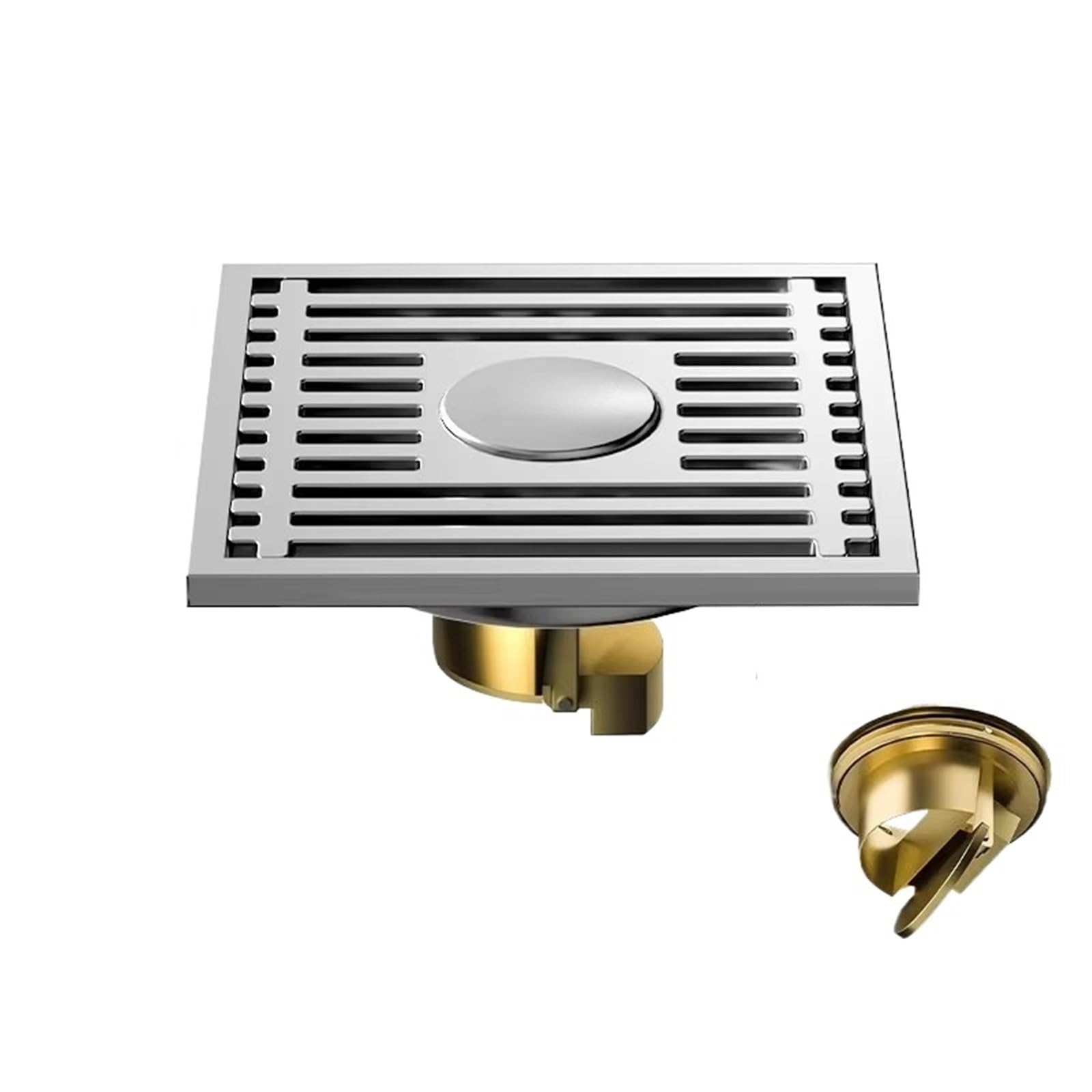 Floor Drain Cover Floor Drain Square Bathroom Washing Machine Stainless Steel Wire Drawing Process(Style 1)