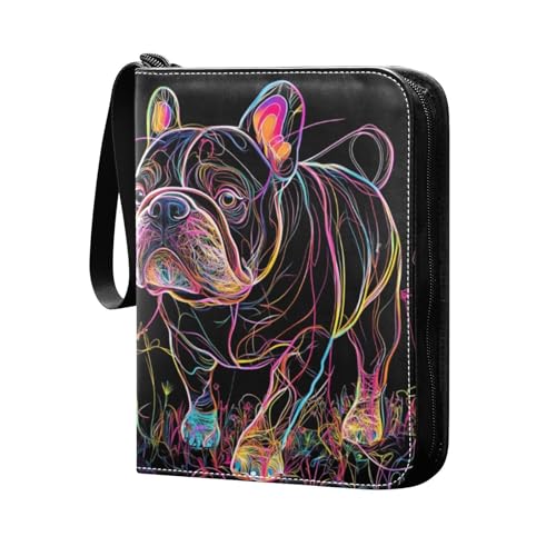 Tarjeta de álbum de recuerdo con fundas extraíbles de doble cara para niños y niñas, juguetes de regalo, lindo bulldog