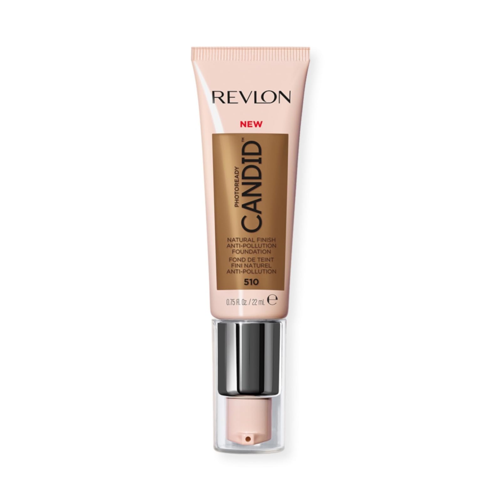 Revlon PhotoReady Candid Natural Finish Foundation, with Anti-Pollution, Antioxidant, Anti-Blue Light Ingredients, 510 Cappuccino, 0.75 fl. oz.