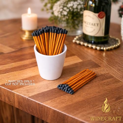 Image of 500 Count | 4 inch Brown Stick Matches | Strikers Included | Color Tip Wooden Match | Refill for Matchstick Jars, Candle Display, Holders & Bottles | 4 in inches Long