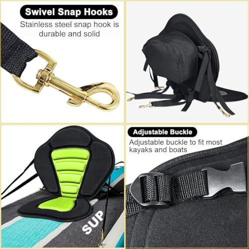 Asiento Universal para Kayak Lvsnro con Respaldo Alto, Correas Ajustables y Bolsa de Almacenamiento Desmontable, Cómodo para Canotaje y Pesca miniatura 5