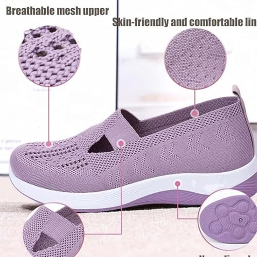2025 New Bemoda Orthopedic Shoes, Women's Casual Breathable Slip On Orthopedic Walking Sneakers, Woven Non-Slip Arch Support Slip On Shoes4