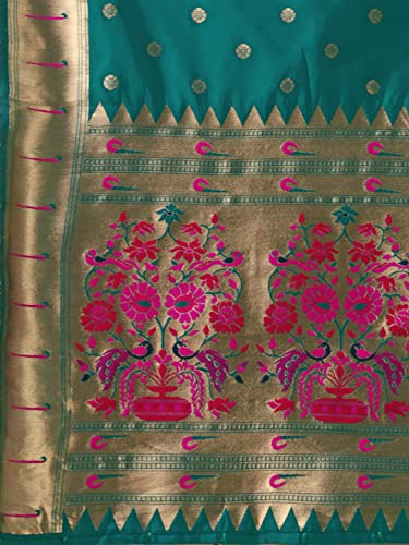 Image of DEVANGI Women's Woven Banarasi Silk Dupatta /Chunni For Women, Floral Print 1 Meter Wide and 2.3 Meter Length Printed Designer Dupatta /Chunni For Girls