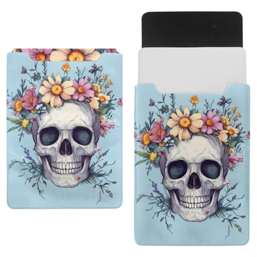 Housse ordinateur portable 35,1x25,9 cm contre les chocs motif tête de mort bleu