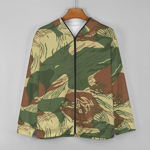 Rhodesian Camouflage Men's Full-Zip Hoodie Long Sleeve Classic Fashion Sweatshirts Casual3