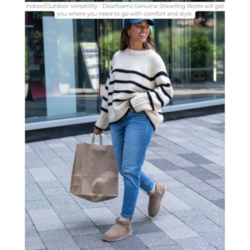 Fireside by Dearfoams Women's Riverland Shearling Fur Lined Mini Ankle Boot with Platform Slipper4