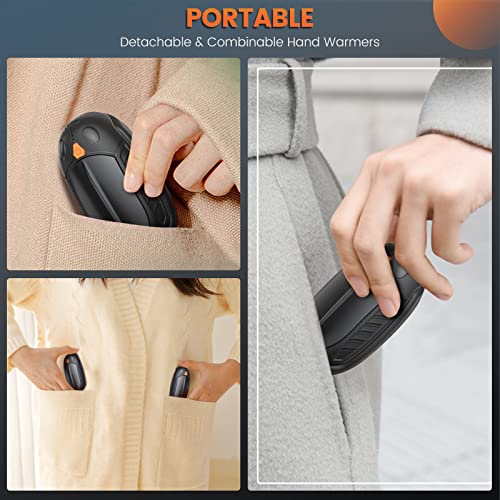 Hand Warmers Rechargeable 2 Pack, Portable Electric Handwarmers, 12Hrs Long Lasting Warm, Reusable Pocket Warmers For Outdoor, Golf, Hunting, Skiing, Camping, Great Gifts For Women Men Kids (Black) #TOP5