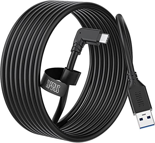 Kabel łączący SUPERUS dla Oculus/Meta Quest 2 - Quest 1 5m kabel USB 3.0 do USB C, kabel do szybkiego przesyłania danych i ładowania, akcesoria do zestawu słuchawkowego VR Gaming PC/Steam VR