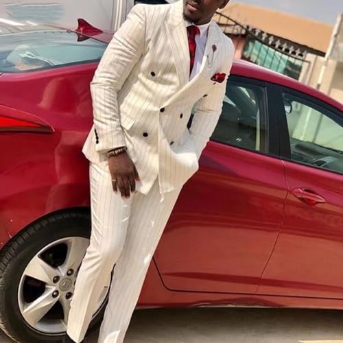 Blazer à rayures double boutonnage pour hommes : veste de tailleur chic