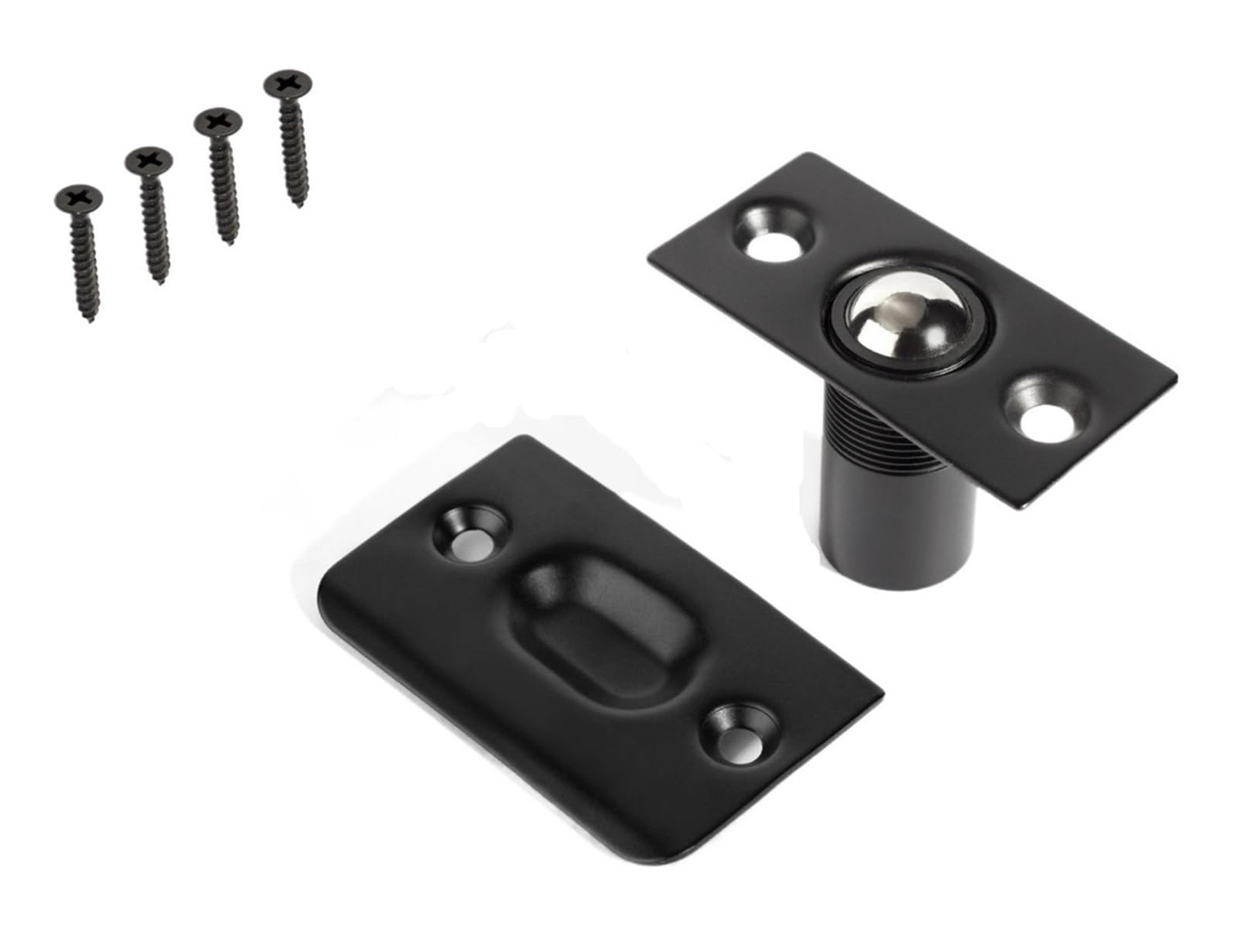 Door Latch Strike Plate 5Pcs Ball Roller Spring Door Latch Hardware Brass Cabinet Closet Catch Brushed Satin and Black Gate Door Catcher(Black)