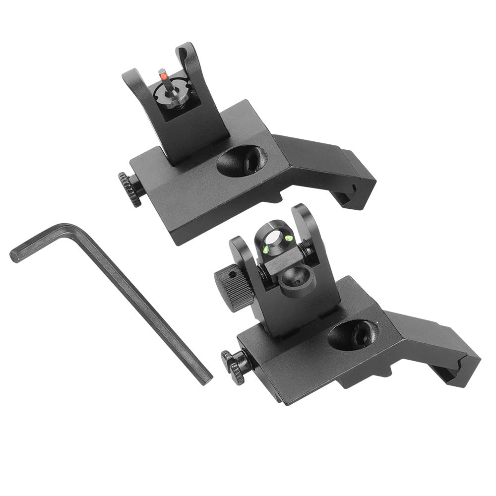 Folding 45 Degree Quick Conversion BUIS Optic Iron Sight for AR15 Front and Rear Wheels