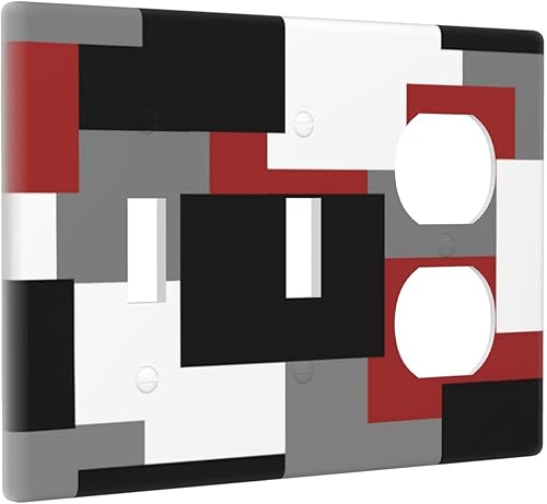 Miniatura 196 de Placa Decorativa de Pared Beige Boho de Mediados de Siglo Sol Abstracto 1-Gang Retro Años 70 Arte Geométrico Moderno con Arco Eléctrico Interruptor