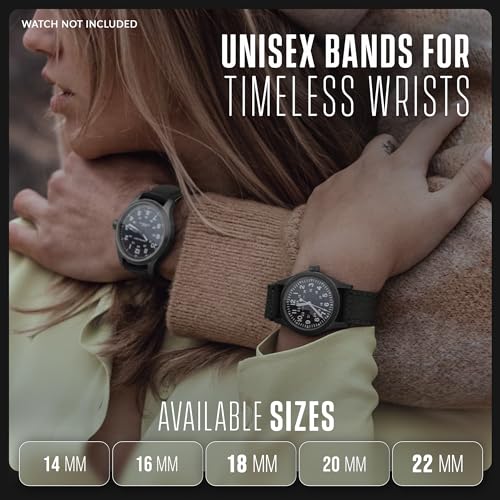 Image of Alpine Cordura Fabric Watch Band - Quick Release Replacement Watch Bands - Water Resistant Back Lining Leather Strap - Watch Bands for Women & Men - Compatible with Regular & Smart Watch Bands