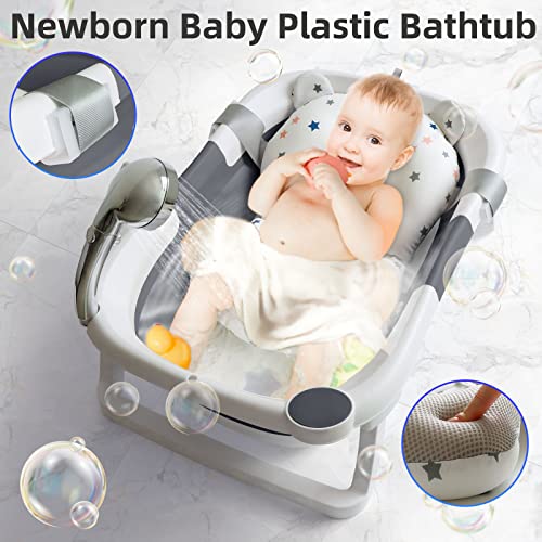 Baby Badewanne Faltbare Babybadewanne, Baby Bathtub Babywanne Wanne Faltbar mit Badewannen Stützkissen Sitzmatte… – Ansicht 4