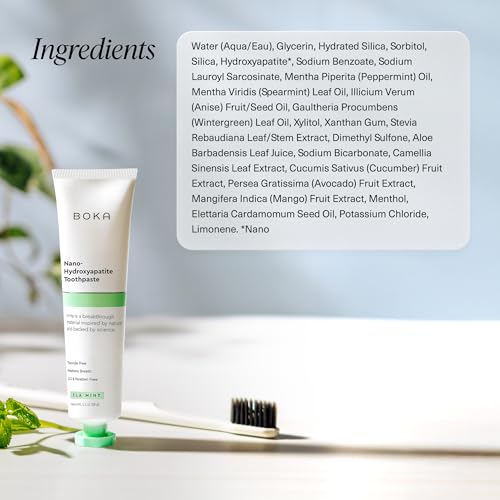 Image of Boka Fluoride Free Toothpaste, Nano Hydroxyapatite Toothpaste, Appropriate for Sensitive Teeth - for Adult, Kids Oral Care - Ela Mint, Coco Ginger Flavor, 1.3 Fl Oz 2Pk US Manufactured (Pack of 2)