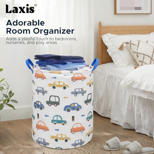 Image of LAXIS Laundry Basket, Heavy Duty Laundry Basket, Clothes Storage Basket for Blankets, Laundry Room Organizing, Bedroom, Large Dirty Clothes Bag for Dorm | Laundry Bag -Car print |