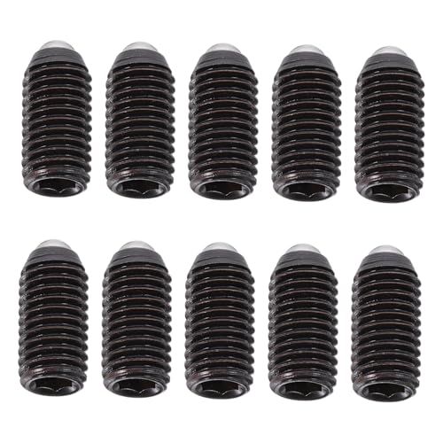 Cabilock 10pcs Assorted Ball Spring Ball Plunger Screws Carbon Steel Set Screws Easy to Use Grub Hexagonal Socket Wide Application