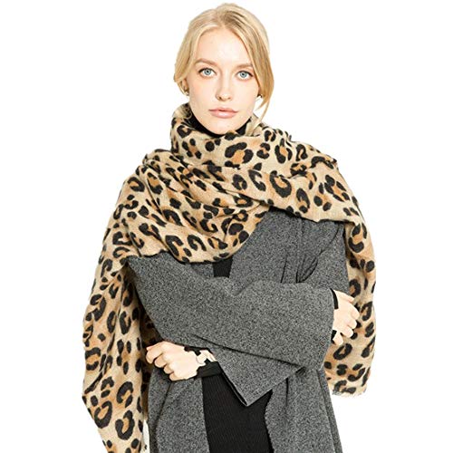 My Sky Womens Large Soft Cashmere Feel Pashmina Shawls Wraps Leopard Scarf 5