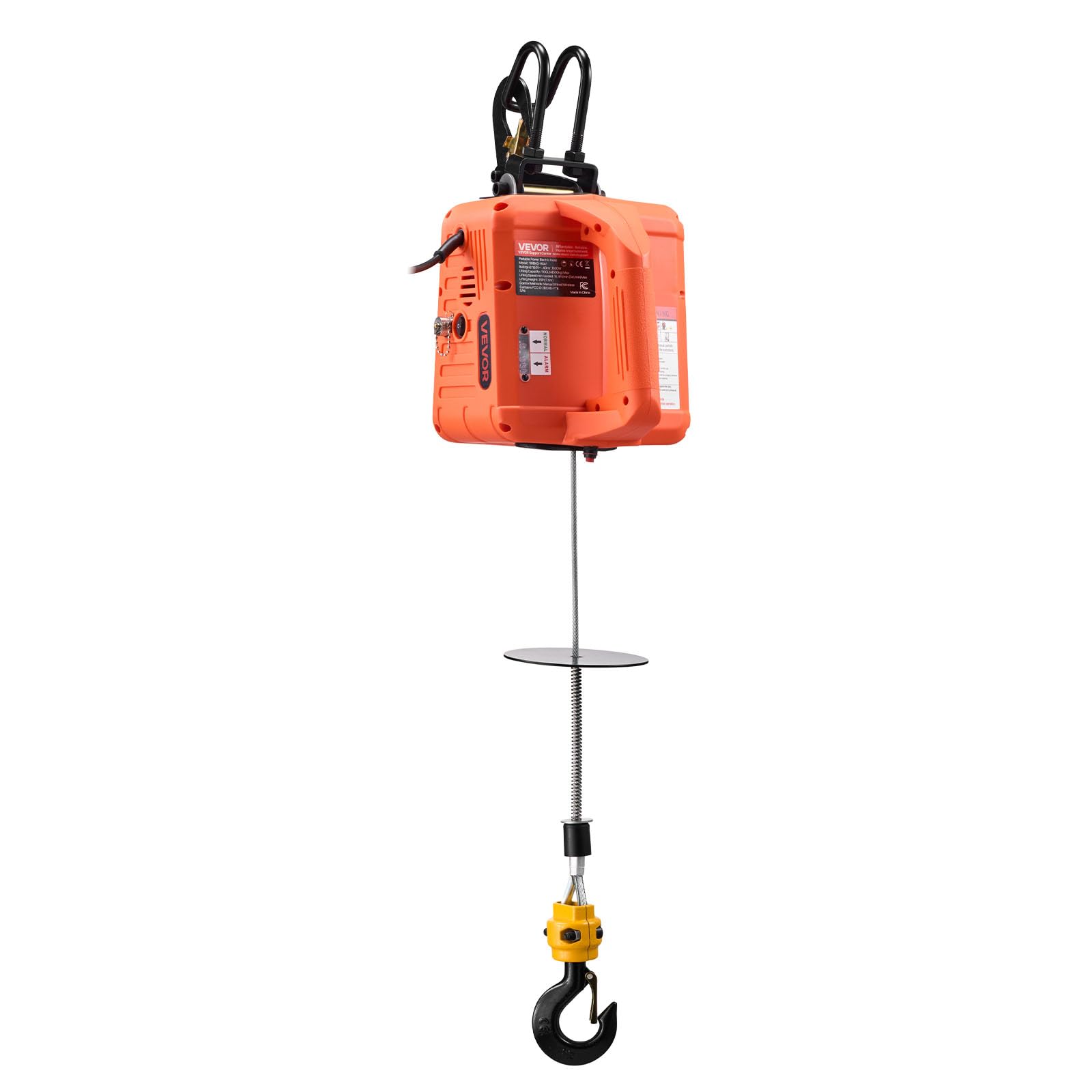 VEVOR Elektrische Seilwinde 500 kg Tragkraft 1500 W 7,6 m Hubhöhe 5 m/min 3-in-1 Elektro-Hebezeug mit Fernbedienung