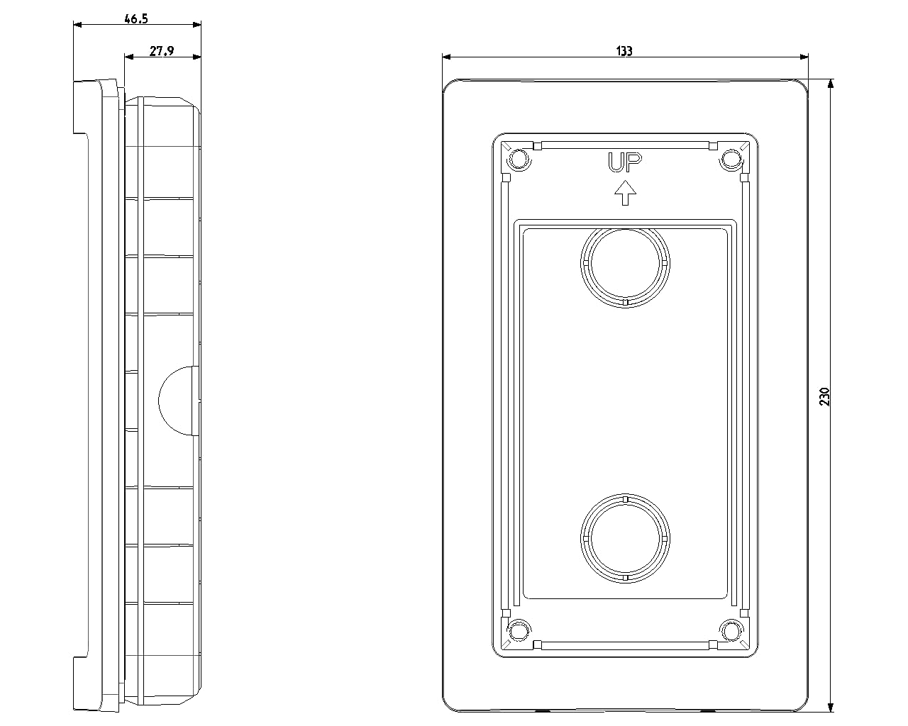 Vimar 42920.F Kit accessori per installazione da incasso targa 42920.P: 1 cornice, 1 supporto e 1 scatola da incasso