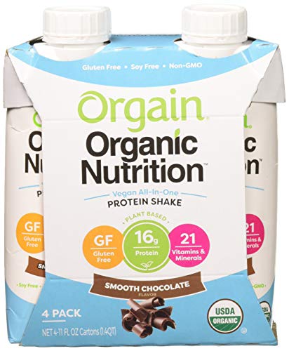 ORGAIN Organic Vegan Complete Nutritional Shake Chocolate 12 Pack, 44 FZ