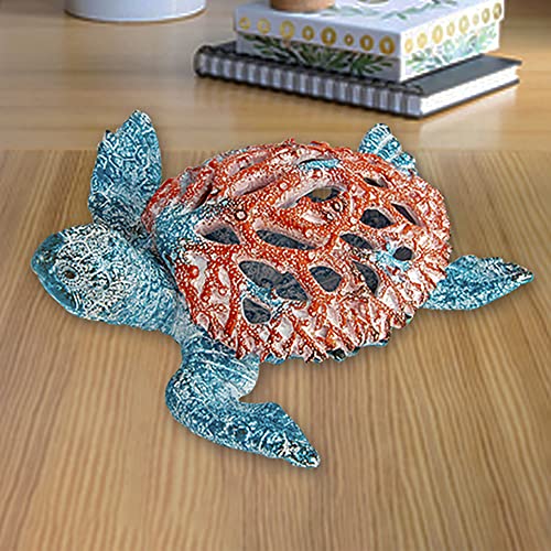 Estatua de Tortuga Marina Coral Blanco 13x11 pulg miniatura 4