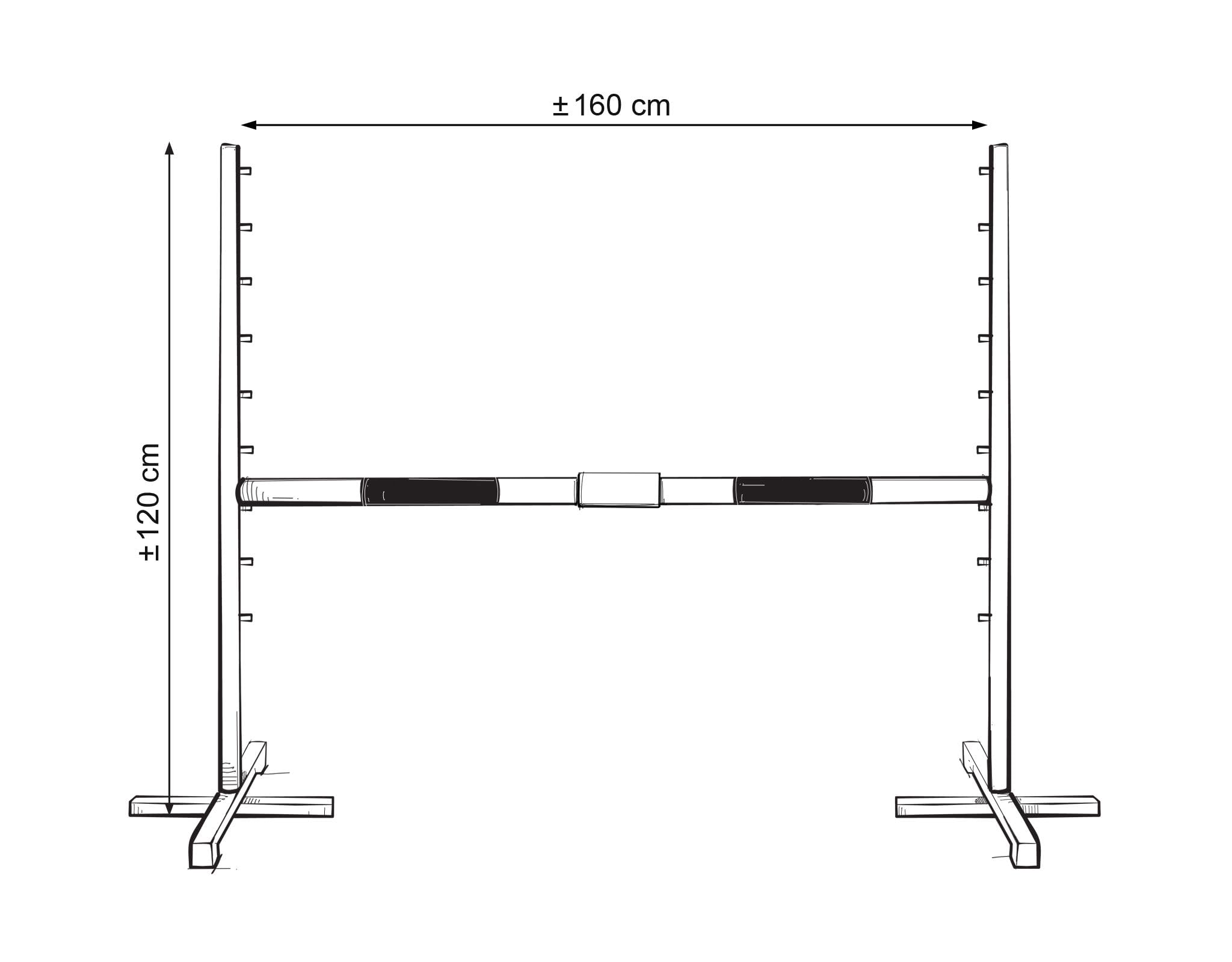 Obstacle de Saut pour Hobby Horse 160cm avec Deux Faisceaux 50 mm - Rose
