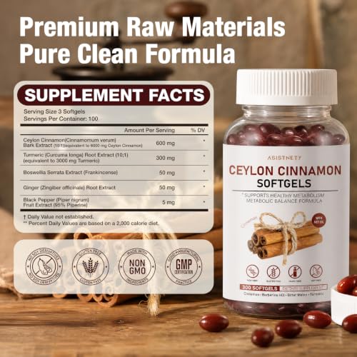 ASISTNETY Ceylon Cinnamon Capsules with MCT Oil