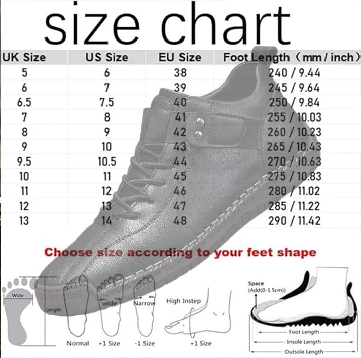 Men's Leather Orthopedic Sneakers Casual Lightweight Slip On Sports Shoes Outdoor Hiking Flat Chukka Boots Non-Slip Walking Driving Shoes 5