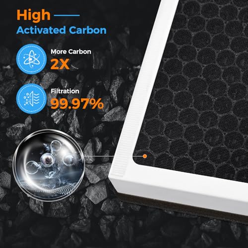 Image of 2 Pack Vital 100 Replacement Filter for LEVOIT Air Purifier | 3-in-1 HEPA and Activated Carbon Filter, Part Number Vital 100-RF